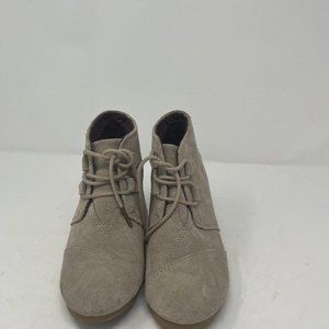 Toms Desert Wedge Booties Women’s Size 7 Beige Suede